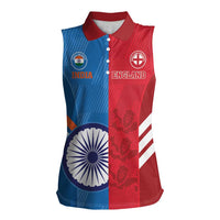 Custom India And England Cricket Women Sleeveless Polo Shirt 2024 Together Dynamic Version - Wonder Print Shop
