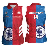 Custom India And England Cricket Women Sleeveless Polo Shirt 2024 Together Dynamic Version - Wonder Print Shop