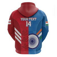 Custom India And England Cricket Zip Hoodie 2024 Together Dynamic Version - Wonder Print Shop