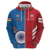 Custom India And England Cricket Zip Hoodie 2024 Together Dynamic Version - Wonder Print Shop
