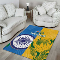 Custom India And South Africa Cricket Area Rug 2024 Together Dynamic Version - Wonder Print Shop