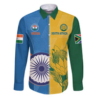 Custom India And South Africa Cricket Family Matching Short Sleeve Bodycon Dress and Hawaiian Shirt 2024 Together Dynamic Version - Wonder Print Shop
