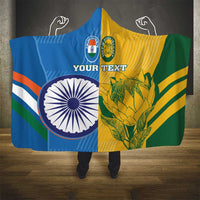 Custom India And South Africa Cricket Hooded Blanket 2024 Together Dynamic Version