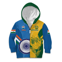 Custom India And South Africa Cricket Kid Hoodie 2024 Together Dynamic Version - Wonder Print Shop