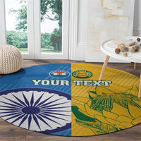 Custom India And South Africa Cricket Round Carpet 2024 Together Dynamic Version