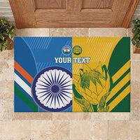 Custom India And South Africa Cricket Rubber Doormat 2024 Together Dynamic Version - Wonder Print Shop