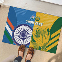 Custom India And South Africa Cricket Rubber Doormat 2024 Together Dynamic Version - Wonder Print Shop