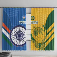Custom India And South Africa Cricket Window Curtain 2024 Together Dynamic Version - Wonder Print Shop