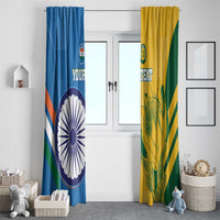 Custom India And South Africa Cricket Window Curtain 2024 Together Dynamic Version - Wonder Print Shop