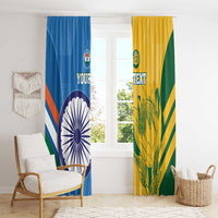 Custom India And South Africa Cricket Window Curtain 2024 Together Dynamic Version - Wonder Print Shop