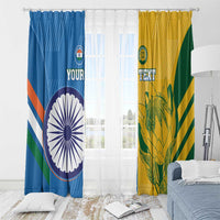 Custom India And South Africa Cricket Window Curtain 2024 Together Dynamic Version - Wonder Print Shop