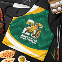 Australia 2026 Soccer Apron Go Socceroos Kangaroo Mascot Green Sporty
