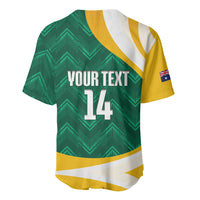 Australia 2026 Soccer Custom Baseball Jersey Go Socceroos Kangaroo Mascot Green Sporty