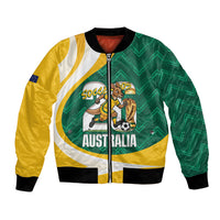 Australia 2026 Soccer Custom Bomber Jacket Go Socceroos Kangaroo Mascot Green Sporty