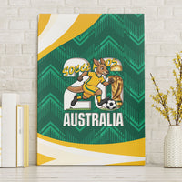 Australia 2026 Soccer Canvas Wall Art Go Socceroos Kangaroo Mascot Green Sporty