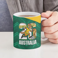 Australia 2026 Soccer Custom Ceramic Mug Go Socceroos Kangaroo Mascot Green Sporty