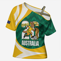 Australia 2026 Soccer Custom Cross Shoulder Shirt Go Socceroos Kangaroo Mascot Green Sporty