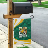 Australia 2026 Soccer Garden Flag Go Socceroos Kangaroo Mascot Green Sporty