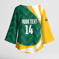 Australia 2026 Soccer Custom Kimono Sleeve Blouse Go Socceroos Kangaroo Mascot Green Sporty