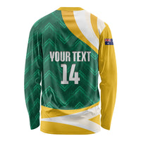Australia 2026 Soccer Custom Long Sleeve Shirt Go Socceroos Kangaroo Mascot Green Sporty