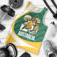 Australia 2026 Soccer Custom Men Tank Top Go Socceroos Kangaroo Mascot Green Sporty