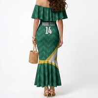 Australia 2026 Soccer Custom Mermaid Dress Go Socceroos Kangaroo Mascot Green Sporty