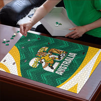 Australia 2026 Soccer Puzzle Go Socceroos Kangaroo Mascot Green Sporty