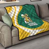 Australia 2026 Soccer Quilt Go Socceroos Kangaroo Mascot Green Sporty