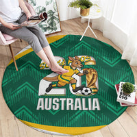 Australia 2026 Soccer Round Carpet Go Socceroos Kangaroo Mascot Green Sporty