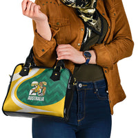 Australia 2026 Soccer Shoulder Handbag Go Socceroos Kangaroo Mascot Green Sporty