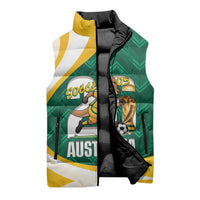 Australia 2026 Soccer Custom Sleeveless Puffer Jacket Go Socceroos Kangaroo Mascot Green Sporty