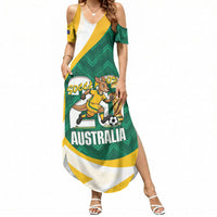 Australia 2026 Soccer Custom Summer Maxi Dress Go Socceroos Kangaroo Mascot Green Sporty