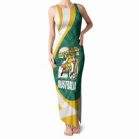 Australia 2026 Soccer Custom Tank Maxi Dress Go Socceroos Kangaroo Mascot Green Sporty