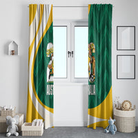 Australia 2026 Soccer Window Curtain Go Socceroos Kangaroo Mascot Green Sporty
