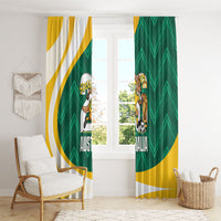 Australia 2026 Soccer Window Curtain Go Socceroos Kangaroo Mascot Green Sporty