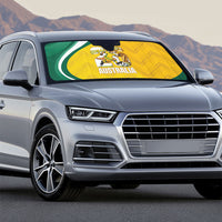 Australia 2026 Soccer Auto Sun Shade Go Socceroos Kangaroo Mascot Yellow Sporty
