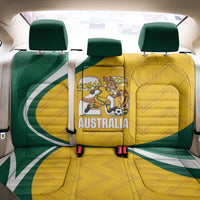 Australia 2026 Soccer Back Car Seat Cover Go Socceroos Kangaroo Mascot Yellow Sporty