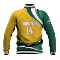 Australia 2026 Soccer Custom Baseball Jacket Go Socceroos Kangaroo Mascot Yellow Sporty