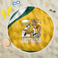 Australia 2026 Soccer Beach Blanket Go Socceroos Kangaroo Mascot Yellow Sporty