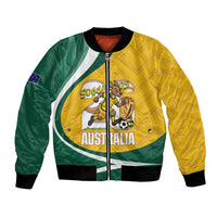 Australia 2026 Soccer Custom Bomber Jacket Go Socceroos Kangaroo Mascot Yellow Sporty