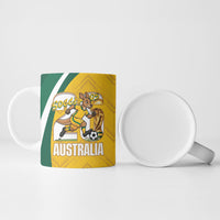 Australia 2026 Soccer Custom Ceramic Mug Go Socceroos Kangaroo Mascot Yellow Sporty