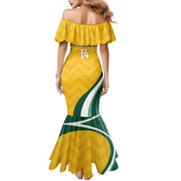 Australia 2026 Soccer Custom Mermaid Dress Go Socceroos Kangaroo Mascot Yellow Sporty