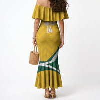Australia 2026 Soccer Custom Mermaid Dress Go Socceroos Kangaroo Mascot Yellow Sporty