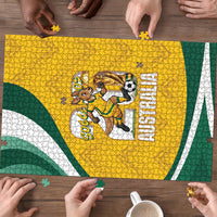 Australia 2026 Soccer Puzzle Go Socceroos Kangaroo Mascot Yellow Sporty