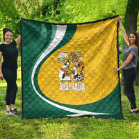 Australia 2026 Soccer Quilt Go Socceroos Kangaroo Mascot Yellow Sporty
