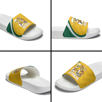 Australia 2026 Soccer Slide Sandals Go Socceroos Kangaroo Mascot Yellow Sporty