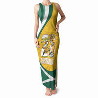 Australia 2026 Soccer Custom Tank Maxi Dress Go Socceroos Kangaroo Mascot Yellow Sporty