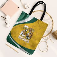 Australia 2026 Soccer Tote Bag Go Socceroos Kangaroo Mascot Yellow Sporty