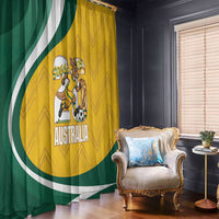 Australia 2026 Soccer Window Curtain Go Socceroos Kangaroo Mascot Yellow Sporty