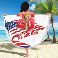 United States 2026 Soccer Beach Blanket We Are USA Go Champions Flag Waves